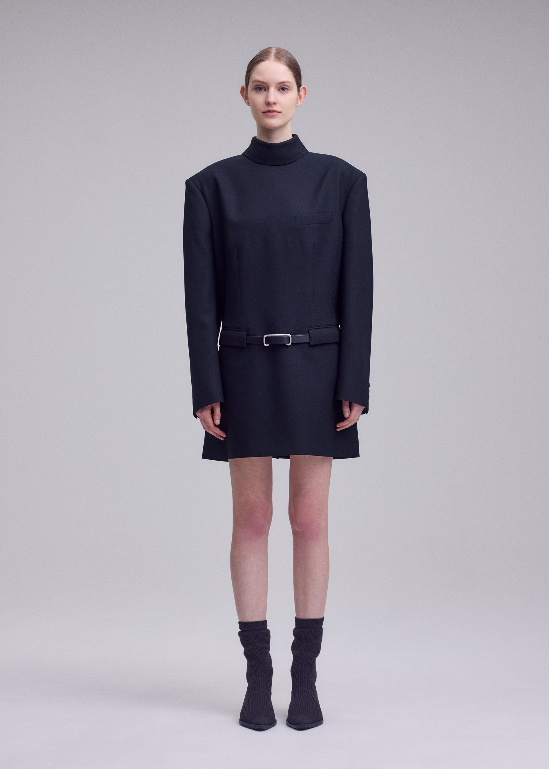 Issey Miyake Untitled tunika černá vlněná rolák
