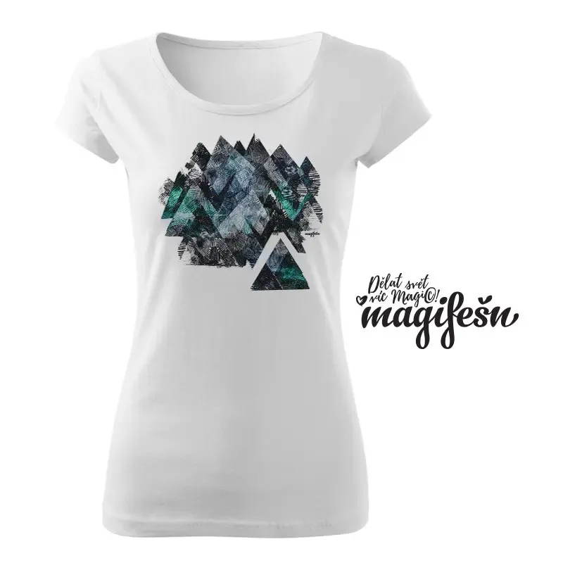 Magifešn Hory XX dámské tričko z biobavlny modrá