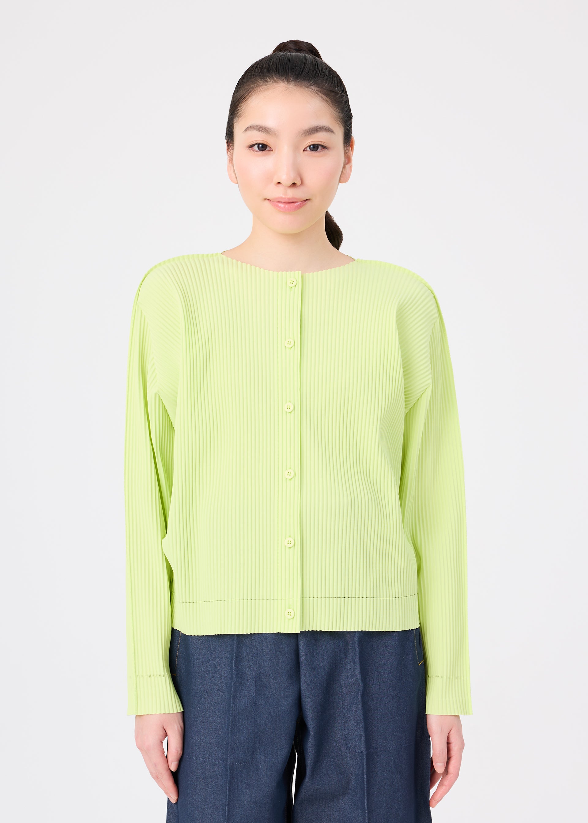 Issey Miyake Fine Knit Pleats kardigan camel