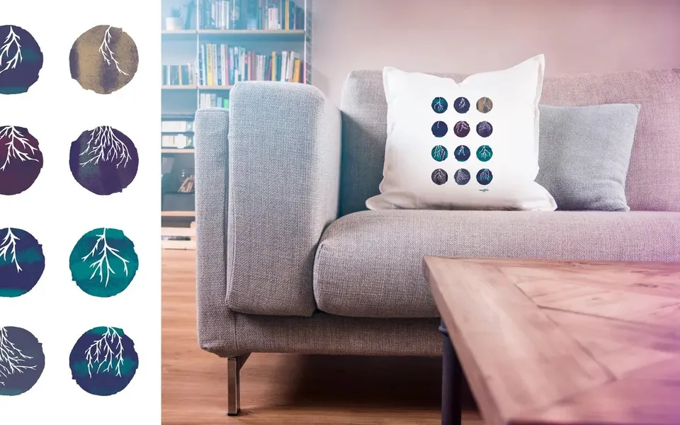 Magifešn FAIR TRADE polštář Kořínky zimní 50x50