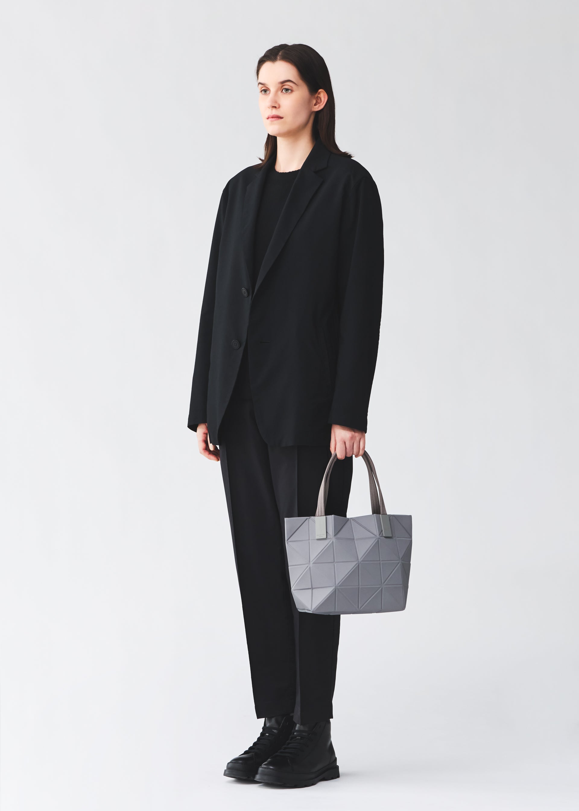 Issey Miyake Track tote bag šedá nylonová