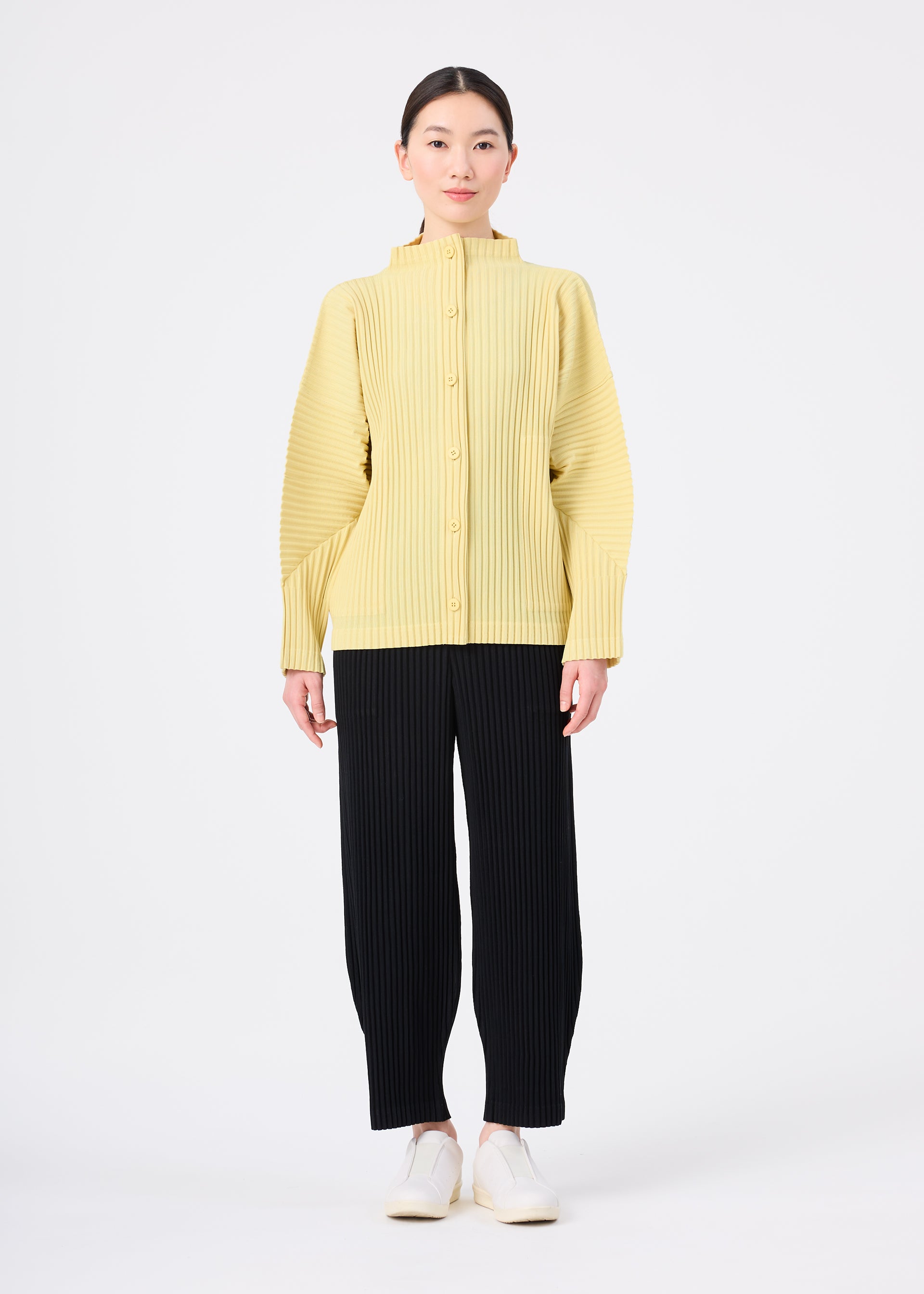 Issey Miyake Corduroy Pleats MI63690 kardigan taupe dámský