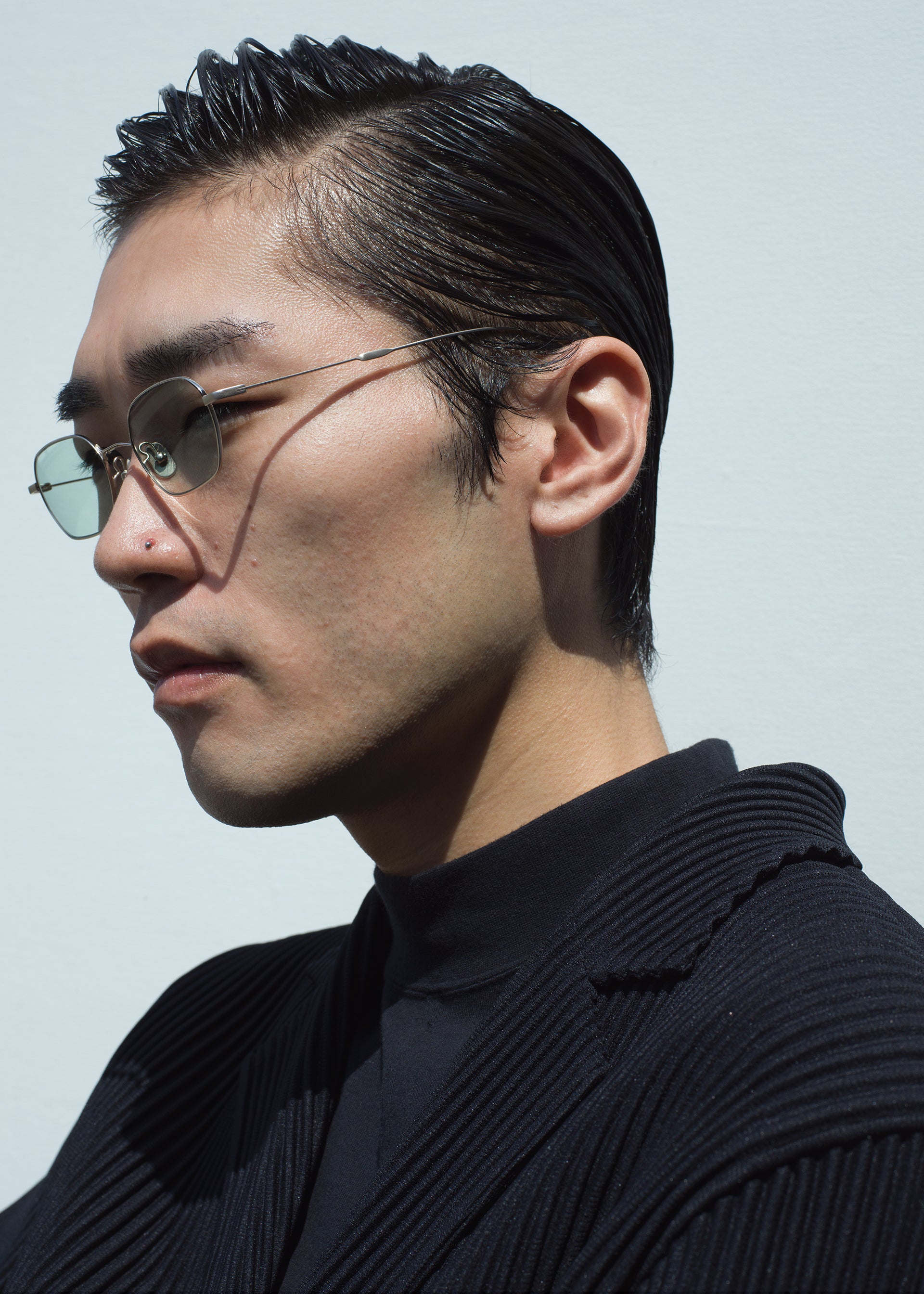 Issey Miyake Hexagon IX sluneční brýle zlaté zelená skla