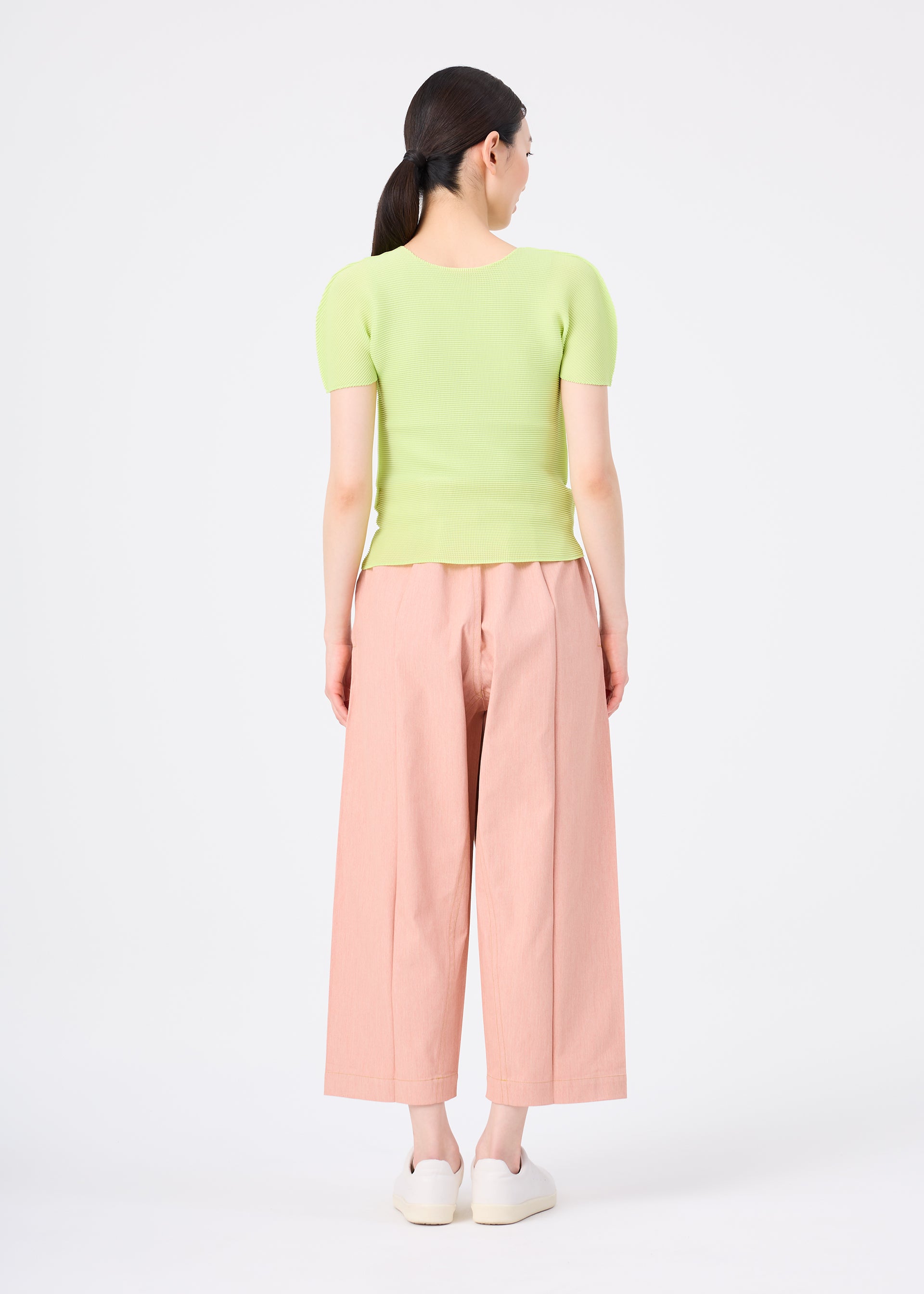 Issey Miyake Flat Denim Seasonal kalhoty salmon pink