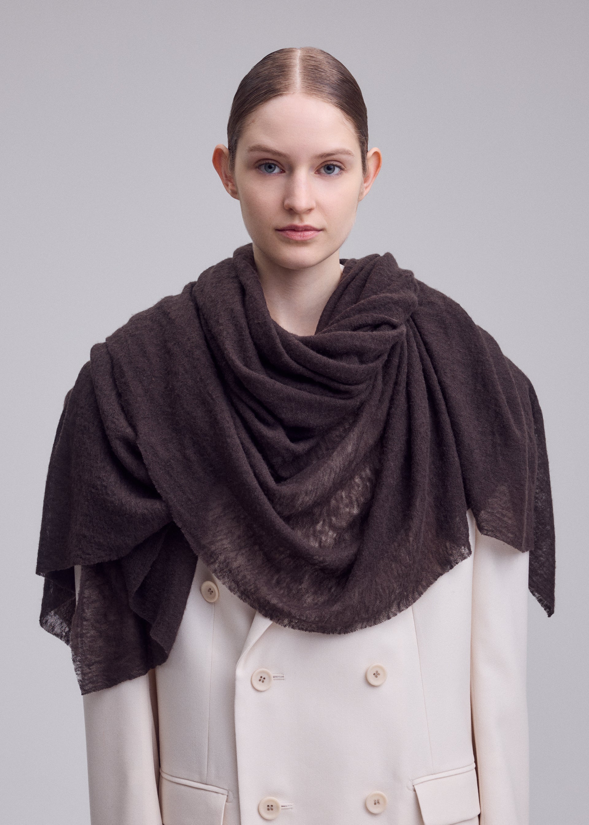 Issey Miyake Cashmere Knit Stole štóla černá 100% kašmír