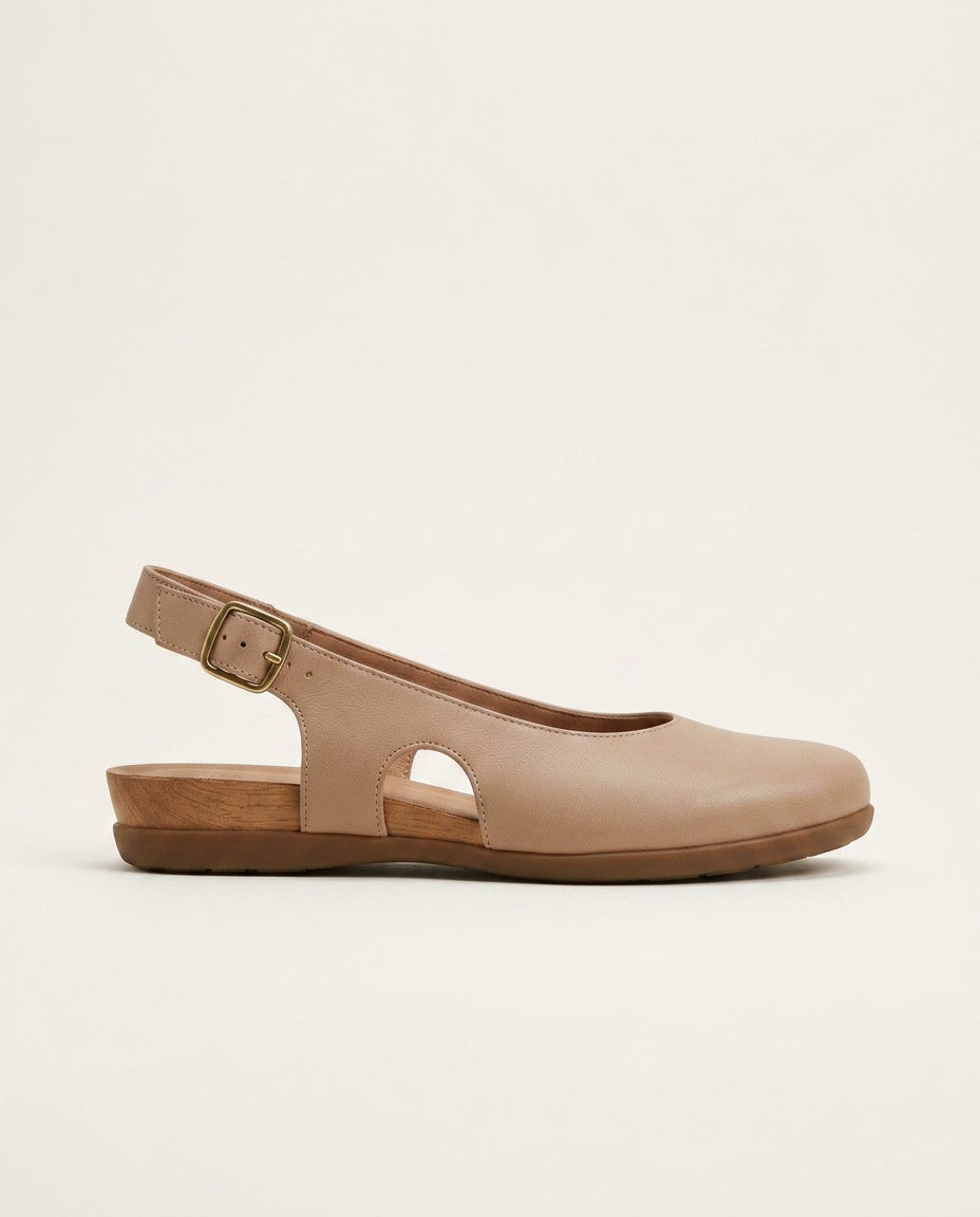 Norielle slingback baleríny béžové vykrojené