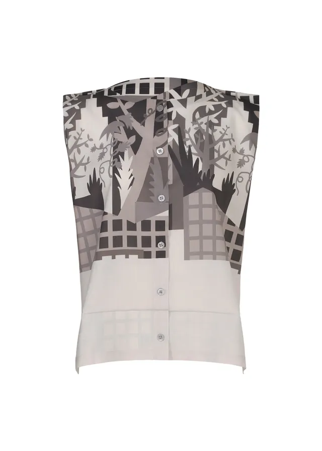 me Issey Miyake Building Print top bez rukávů