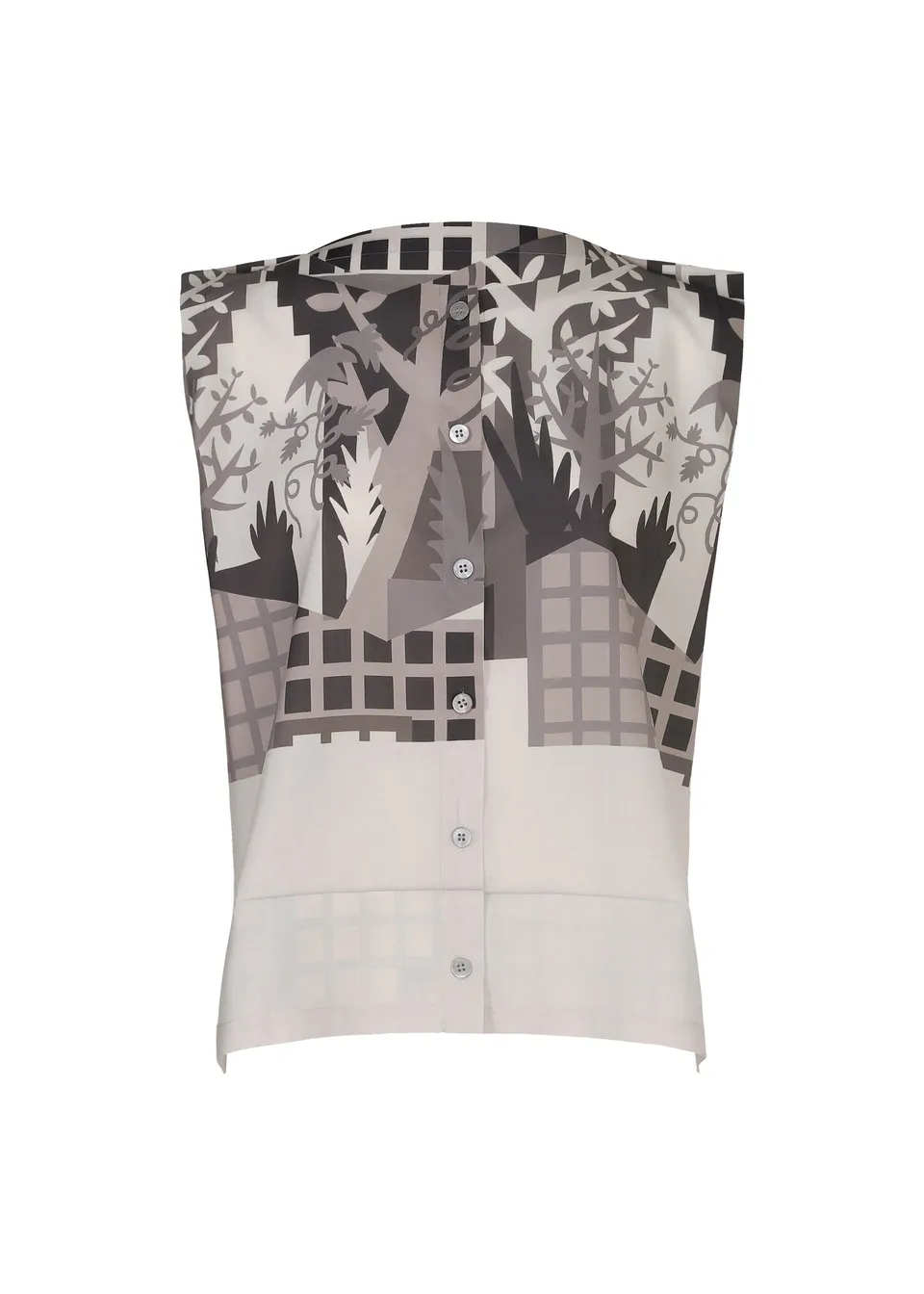 me Issey Miyake Building Print top bez rukávů