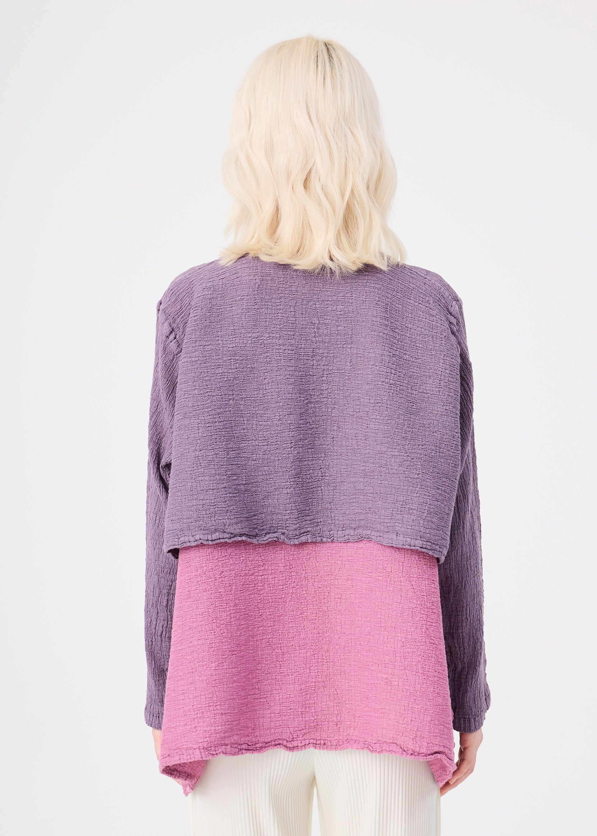 Issey Miyake Me Polycotton Crepe kardigan taupe bavlna