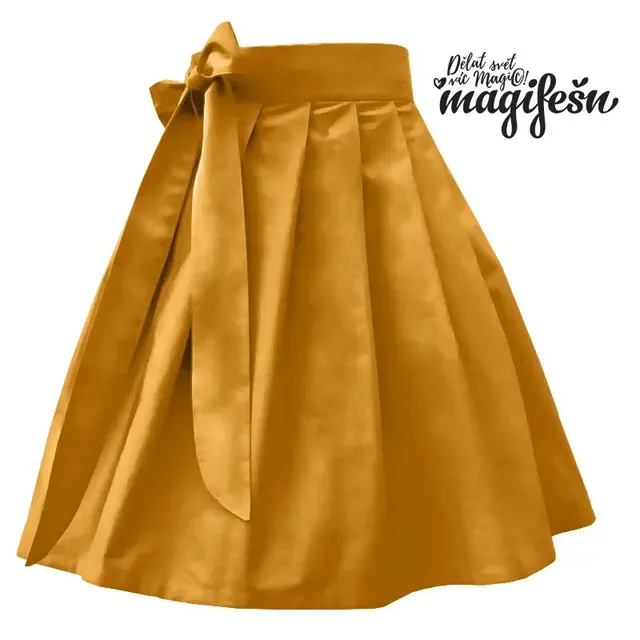 Magifešn Doll sukně hořčicová zavinovací bavlněná