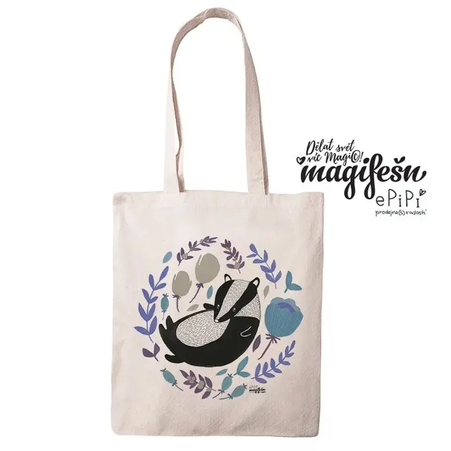 Magifešn MEDIUM Jezevec modrá fair trade taška