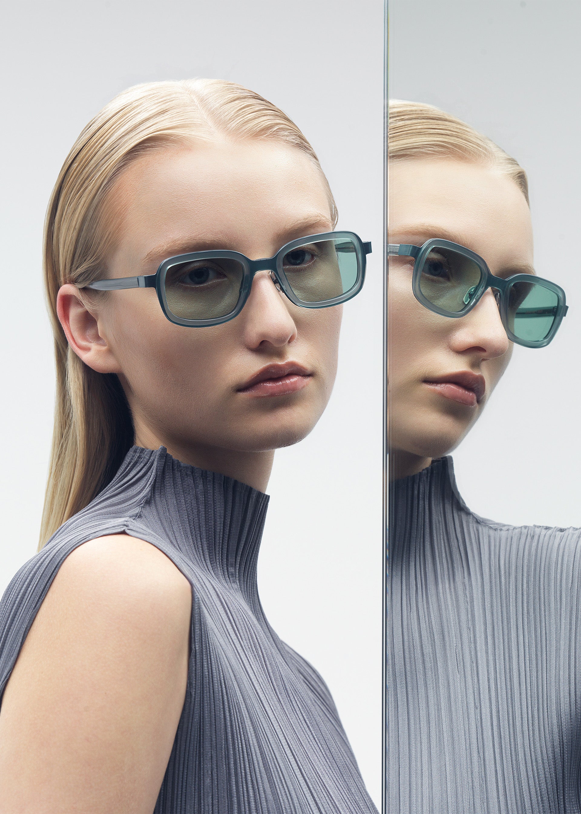 Issey Miyake Eyes Marrow-Square brýle zelené