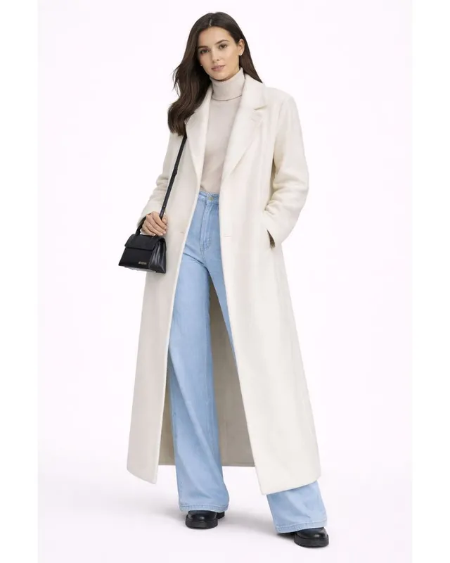 Norielle minimalistický dlouhý kabát černý elegantní