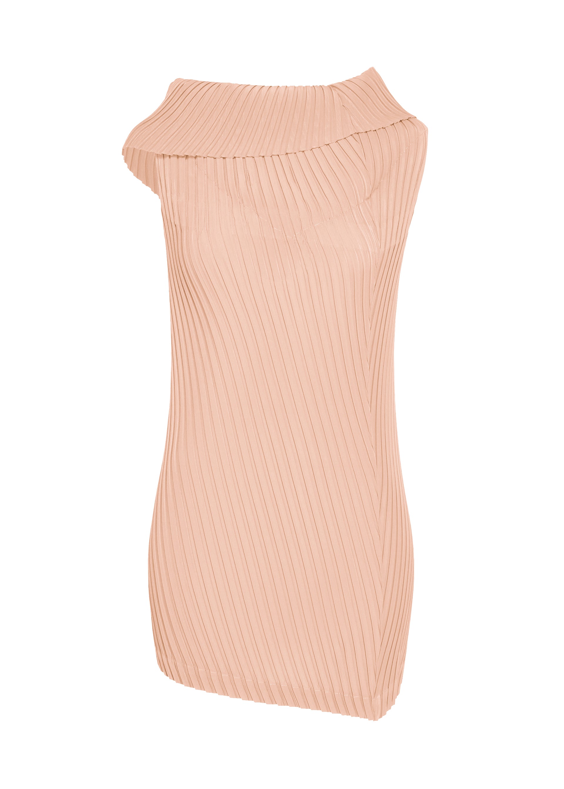 Issey Miyake Tubular Pleats tunika růžová šikmé plisé