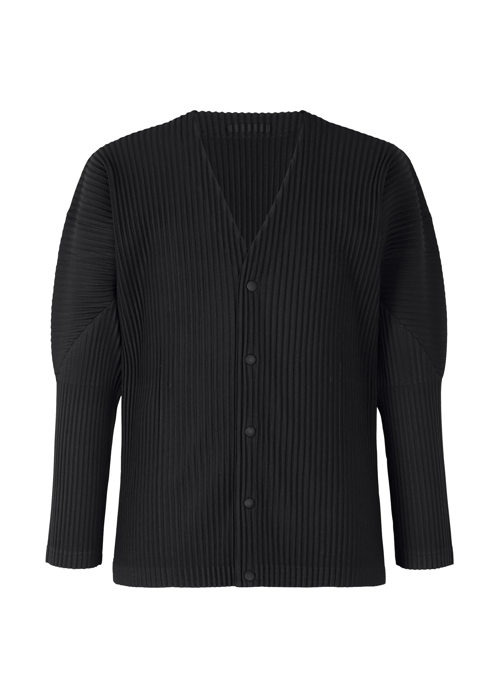 Issey Miyake Basics kardigan světle šedý lehký V výstřih