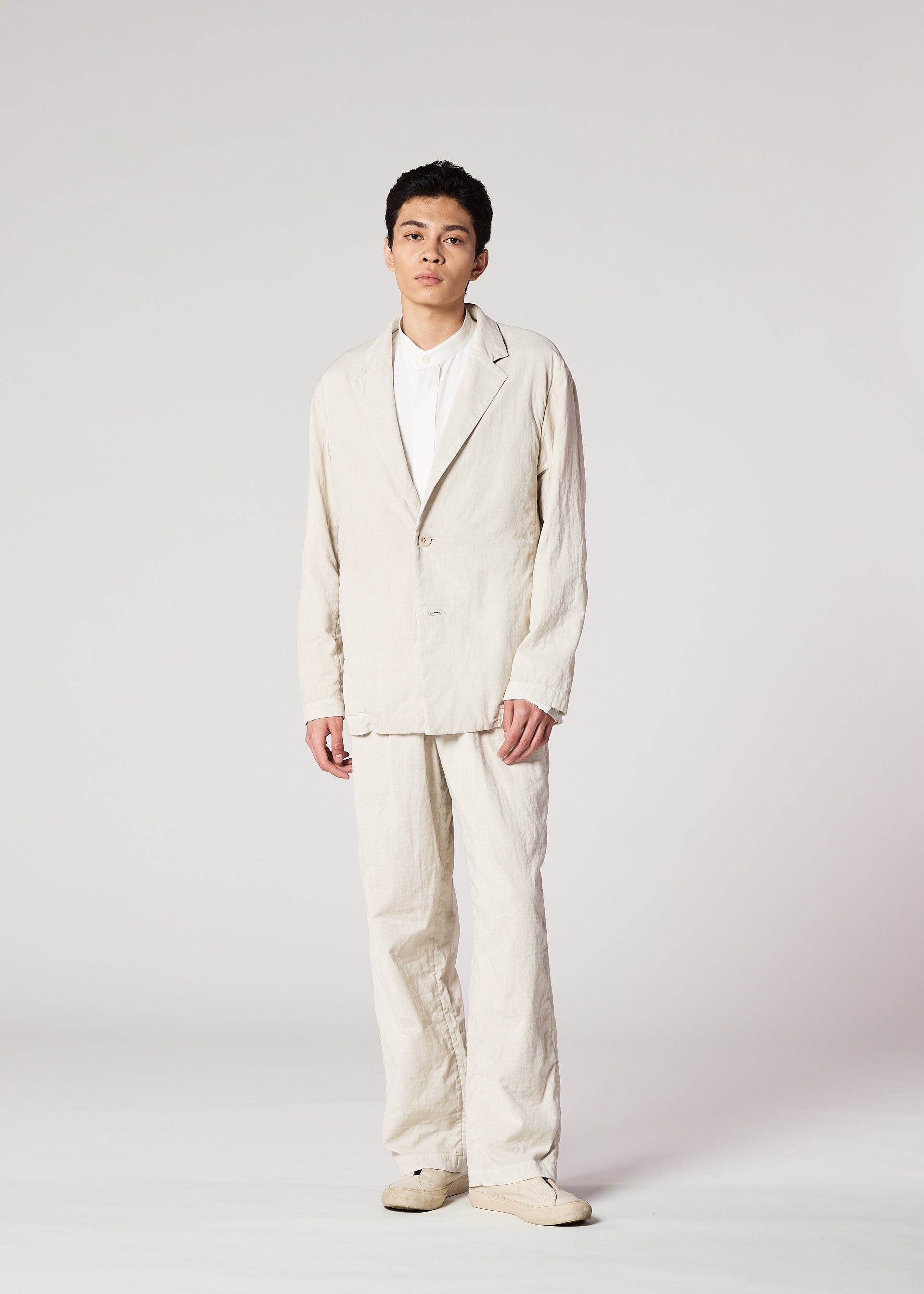 Issey Miyake IM Men Pigment Double Face Cotton kalhoty charcoal gray
