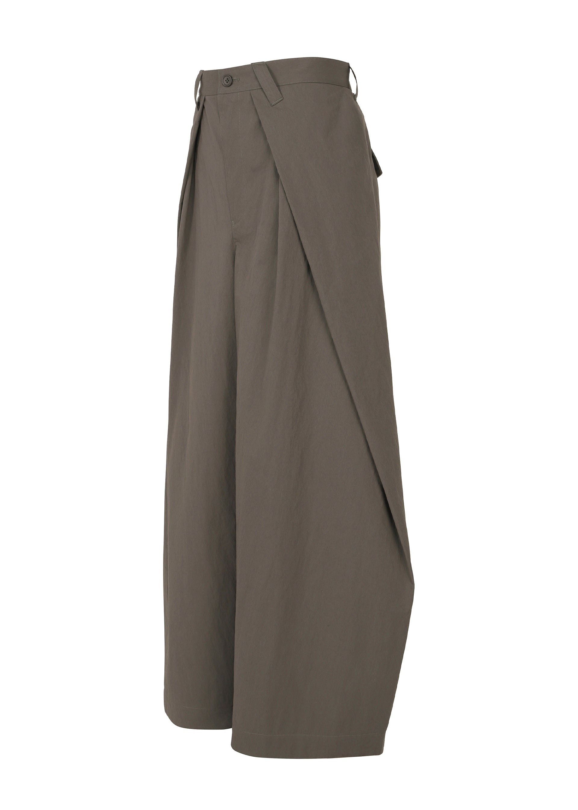 Issey Miyake Overlap kalhoty brown široké