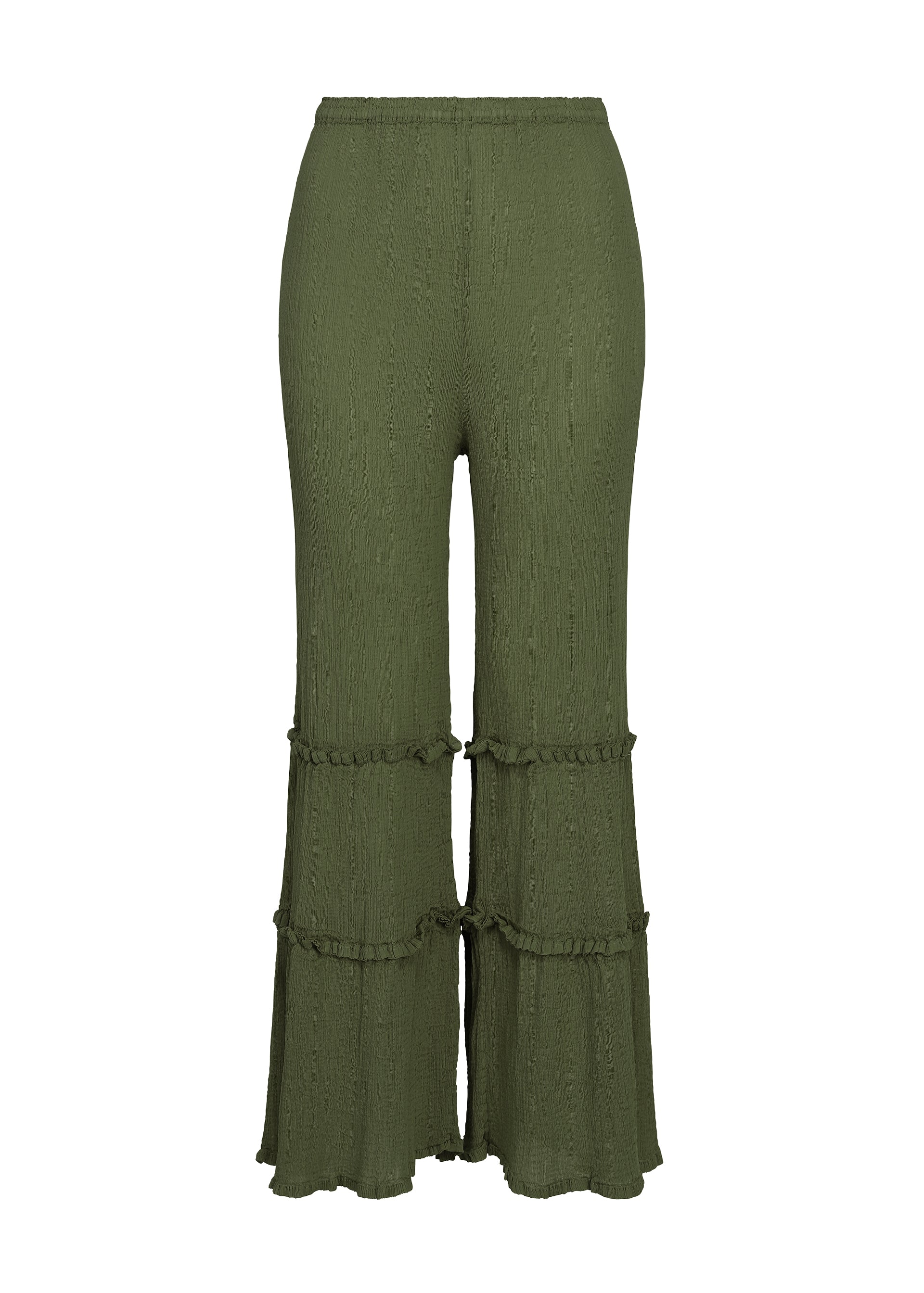 Issey Miyake Flare See-Through Crepe kalhoty charcoal