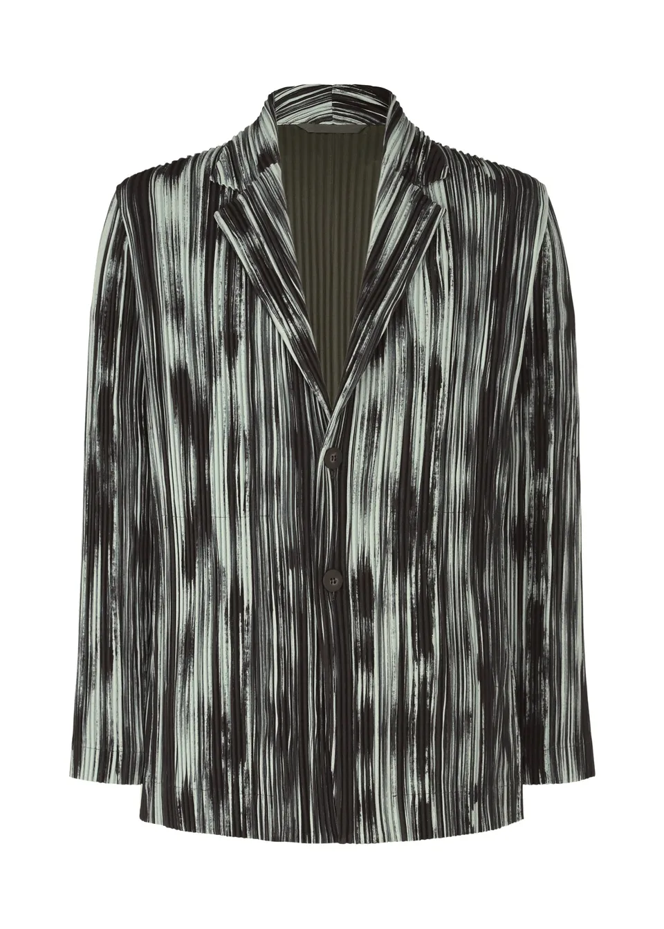 Issey Miyake Homme Plissé Brushstroke sako černé pruh