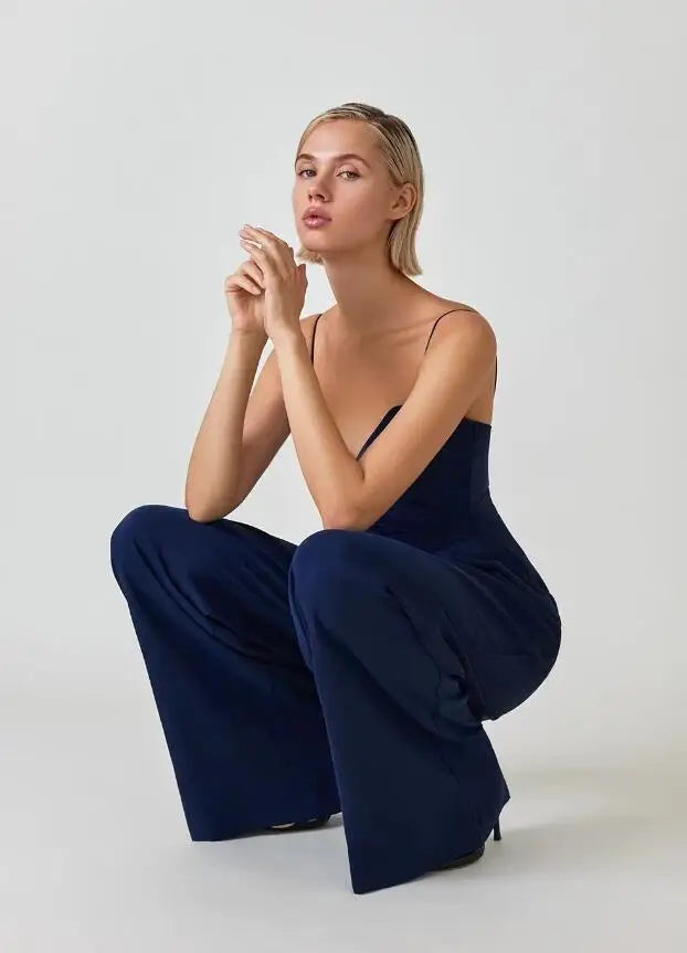 Norielle černý bustier overal široké nohavice S