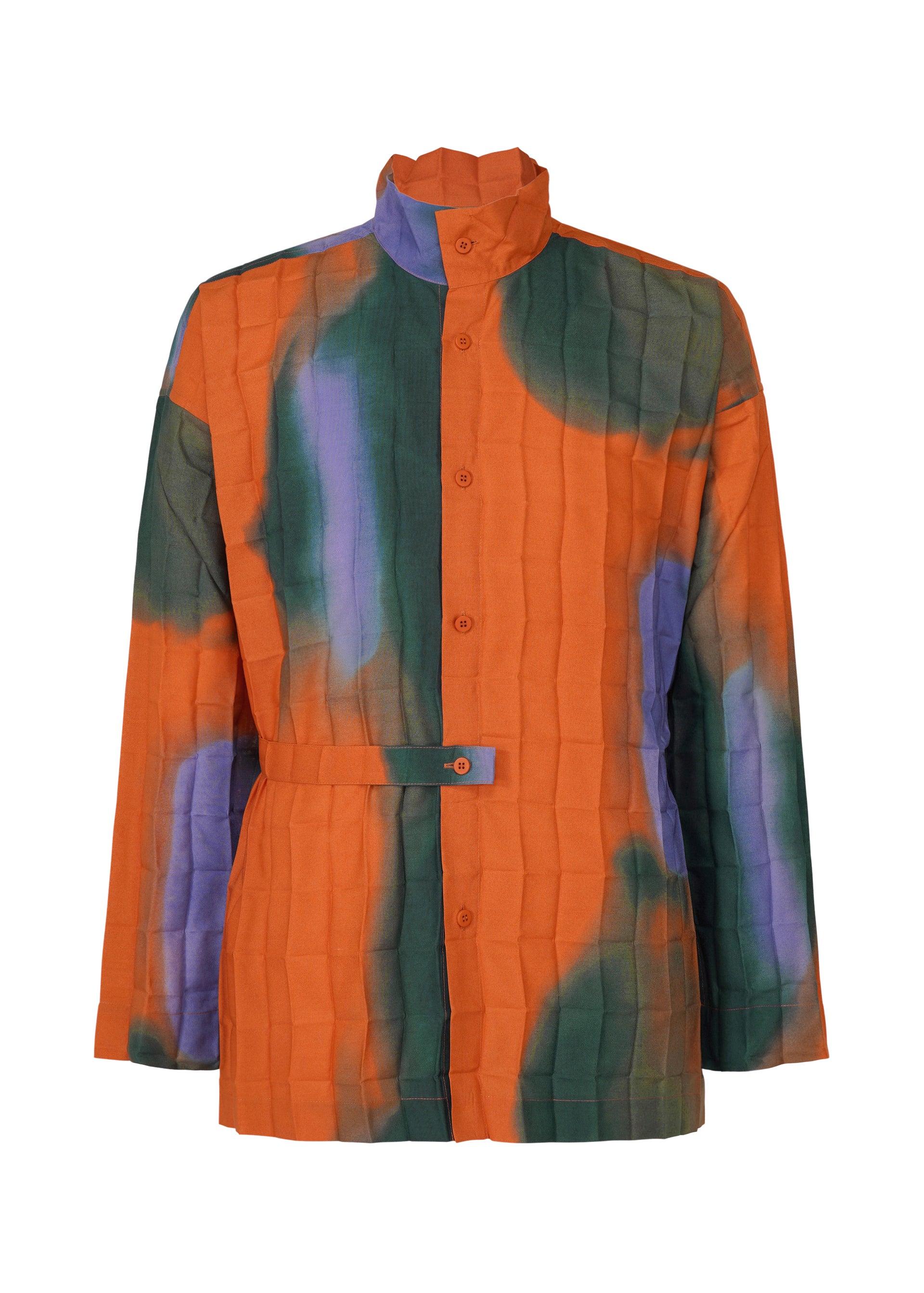 Issey Miyake Dawn Edge košile pánská šedá stojáček