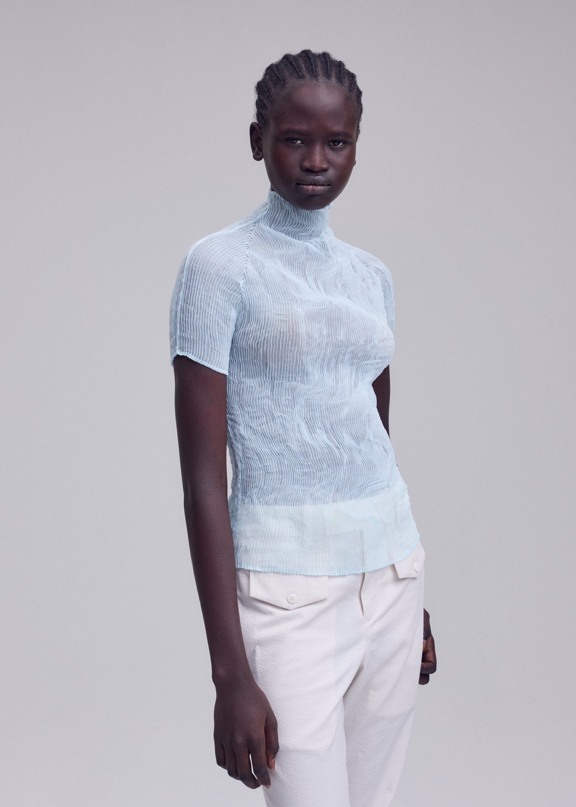 Issey Miyake Chiffon Twist 1 top béžový vel. 2