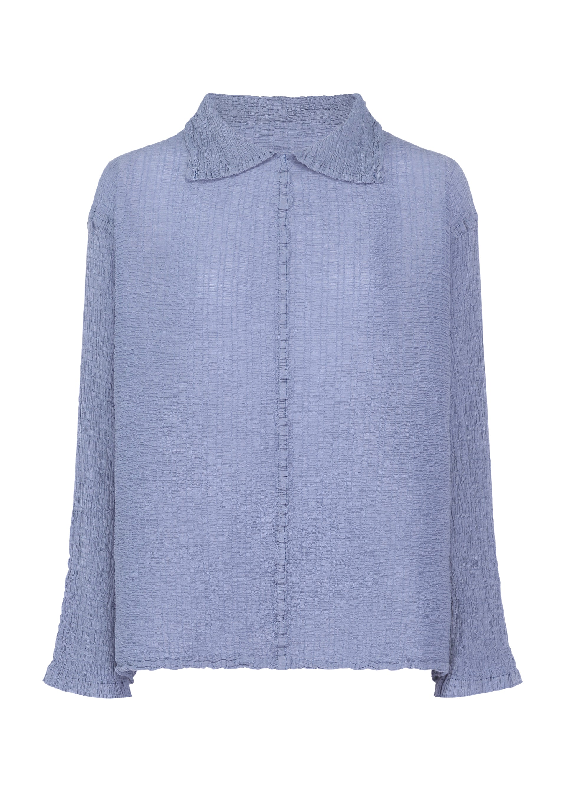me Issey Miyake Polycotton Crepe top taupe dlouhý rukáv