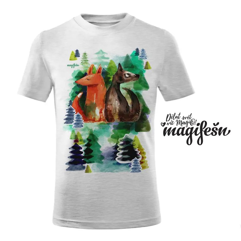 Magifešn KIDS Liška a vlk tričko dětské bio