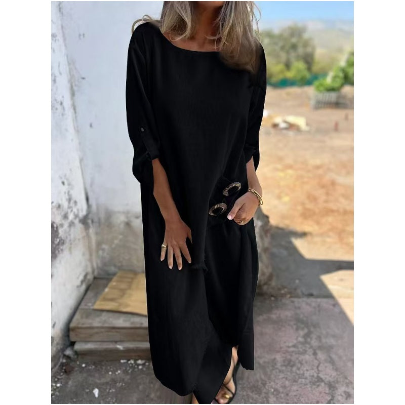 Norielle oversize boho souprava s kalhotami žlutá