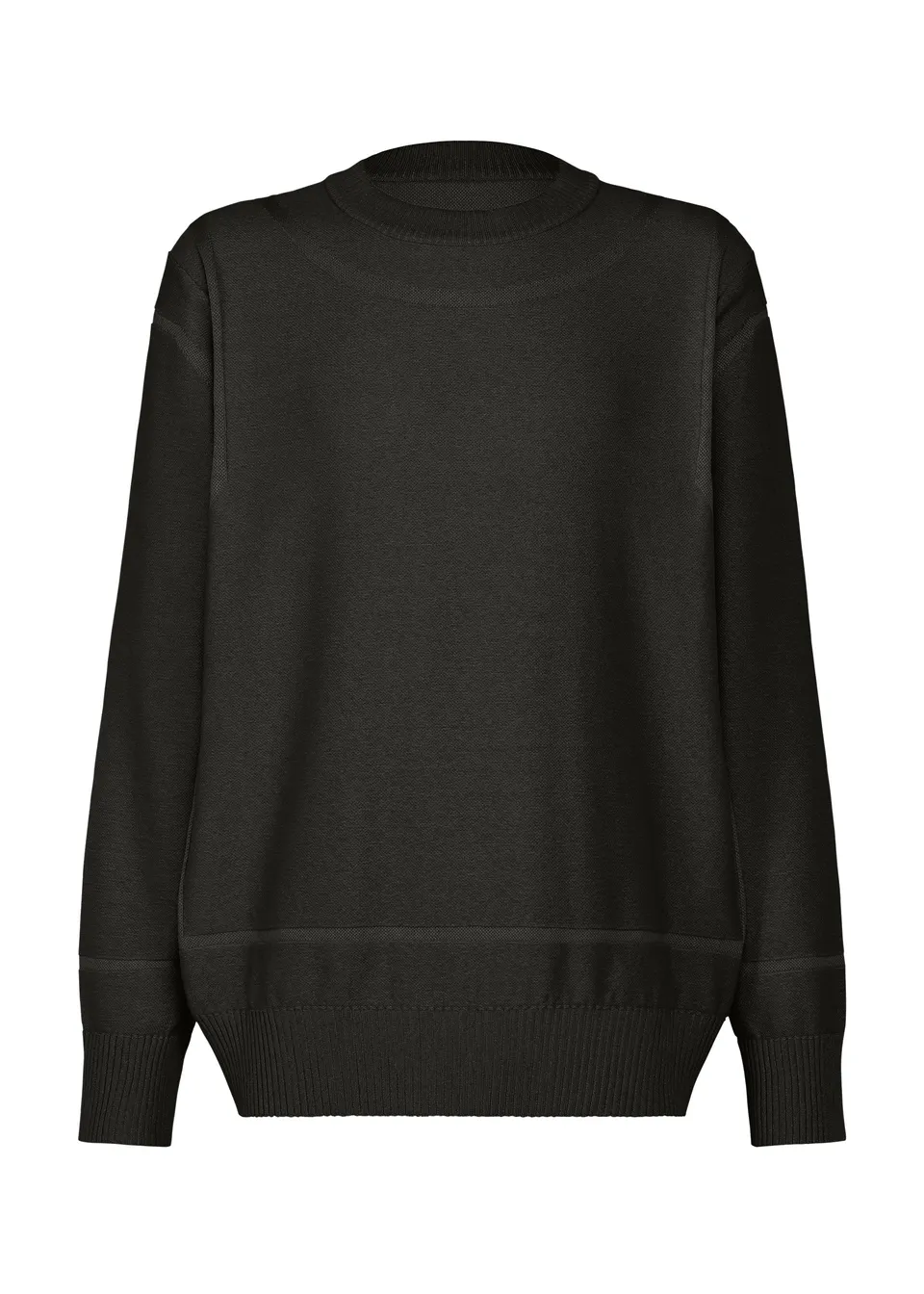 Issey Miyake TYPE-K 010 pletený top černá dlouhý rukáv