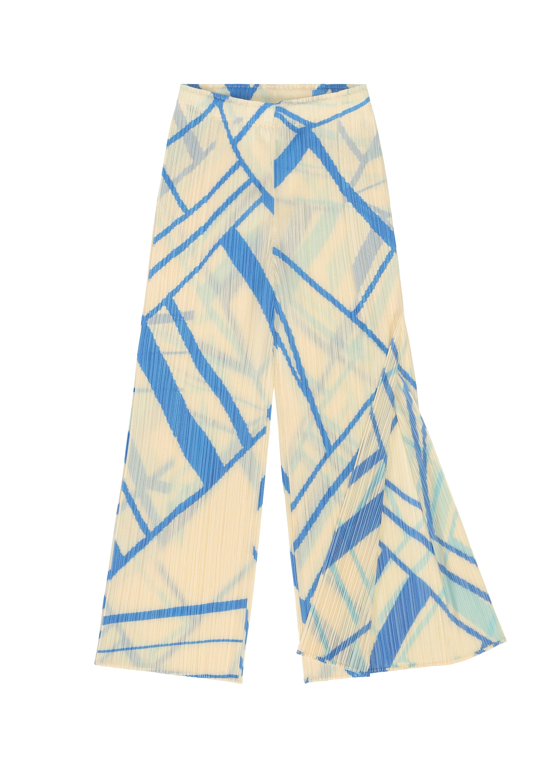 Issey Miyake Fold Line kalhoty Off White rovné