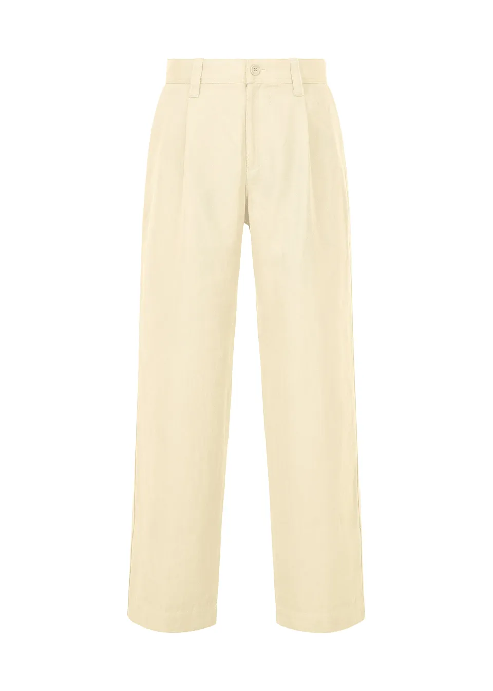 Issey Miyake Im Men Tough Wool Cotton kalhoty ivory vlněné