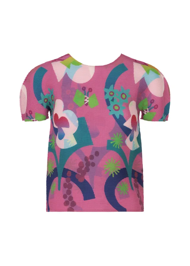 me Issey Miyake Flower Dome top růžový stretch plisé