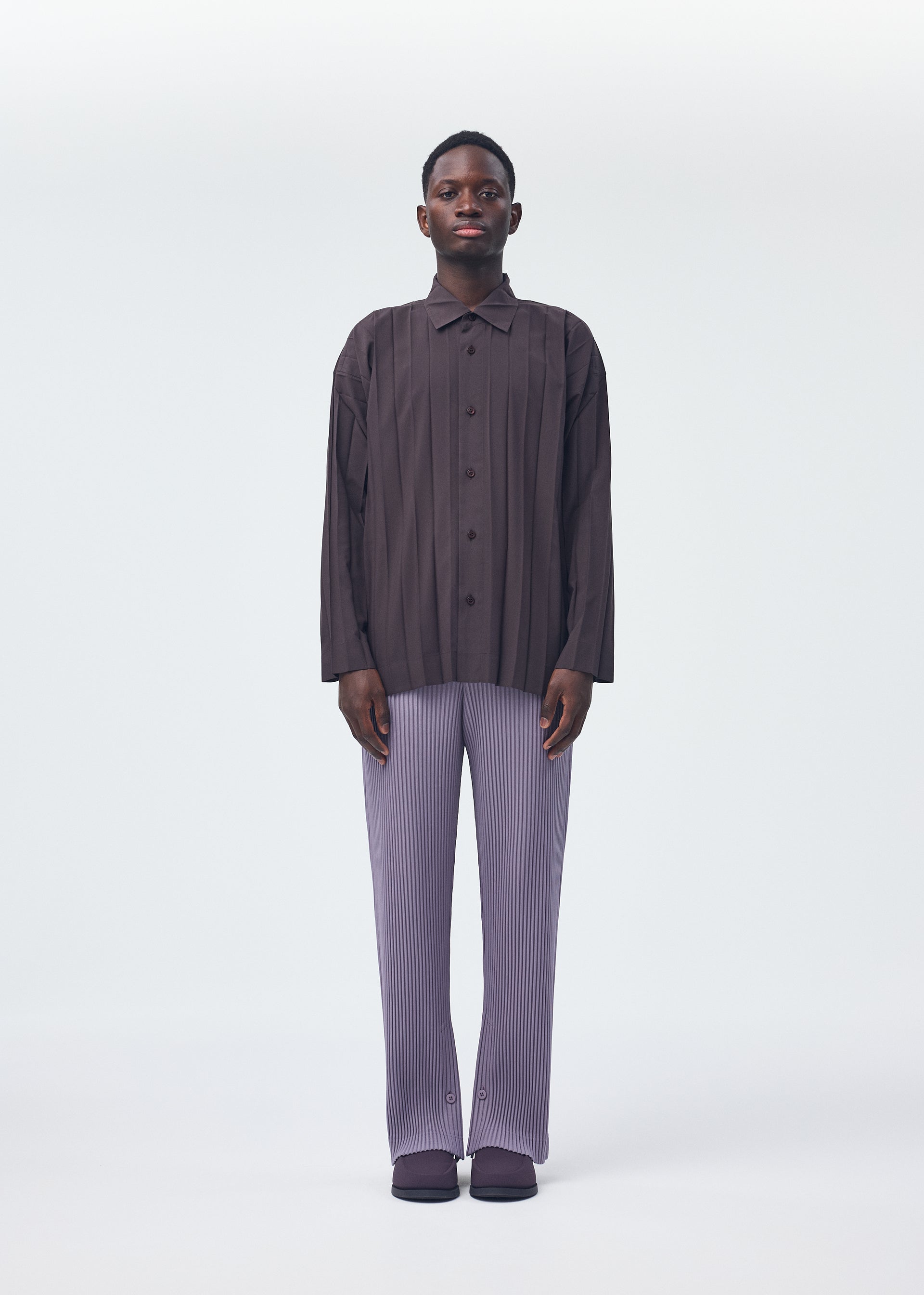 Issey Miyake Edge Shirt košile šedá plisovaná