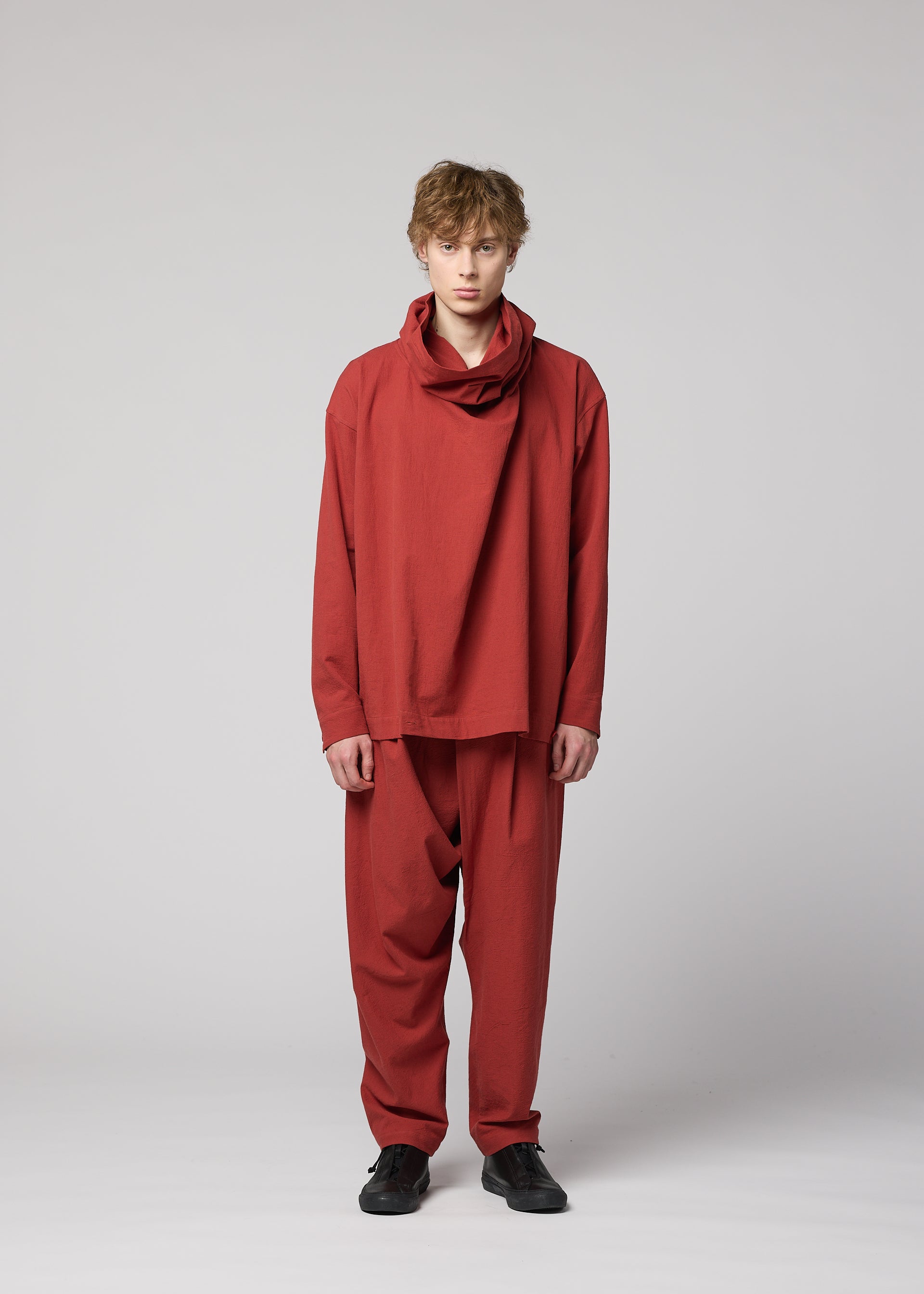 Issey Miyake Cotton Yak LA63FF174 kalhoty šedé vlněné