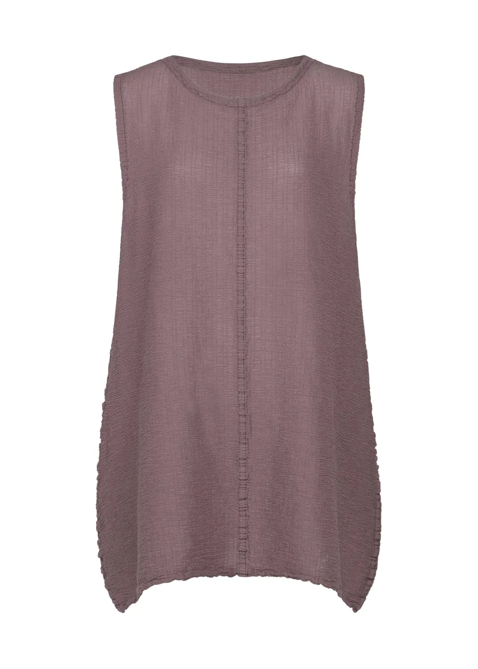 me Issey Miyake Polycotton Crepe tunika taupe bavlněná