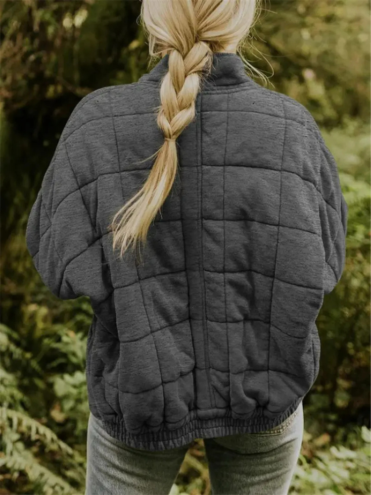 Norielle prošívaná bunda krátká černá na knoflíky
