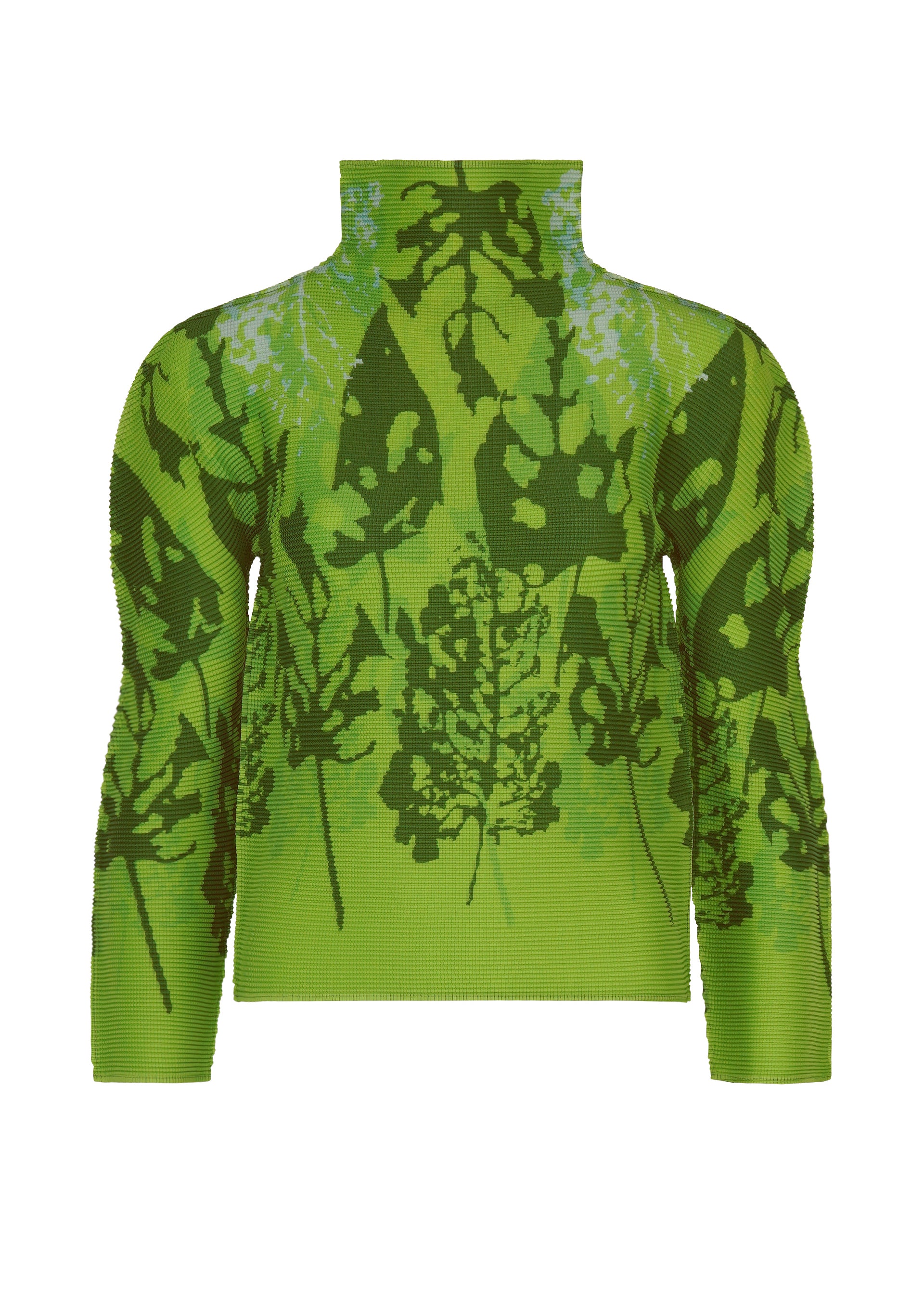 Issey Miyake Leaf top Brown-Hued rolák s dlouhým rukávem