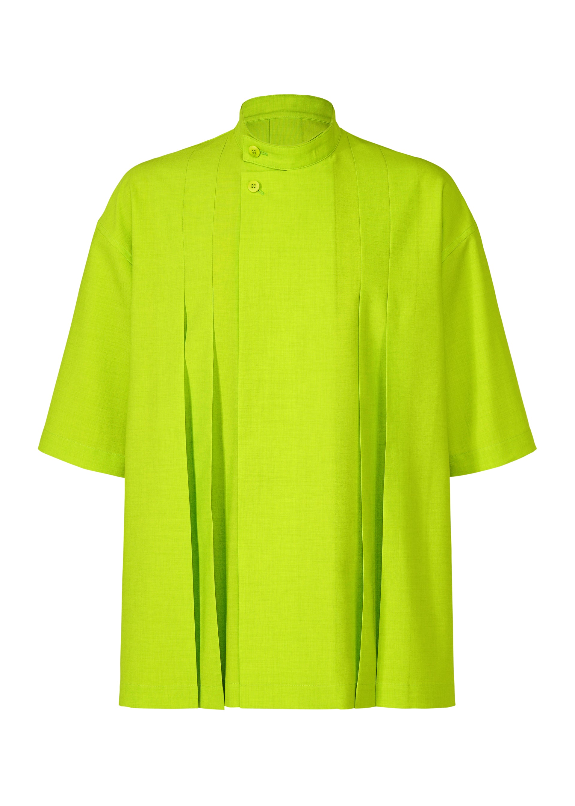 Issey Miyake Linen Like košile světle béžová krátký rukáv