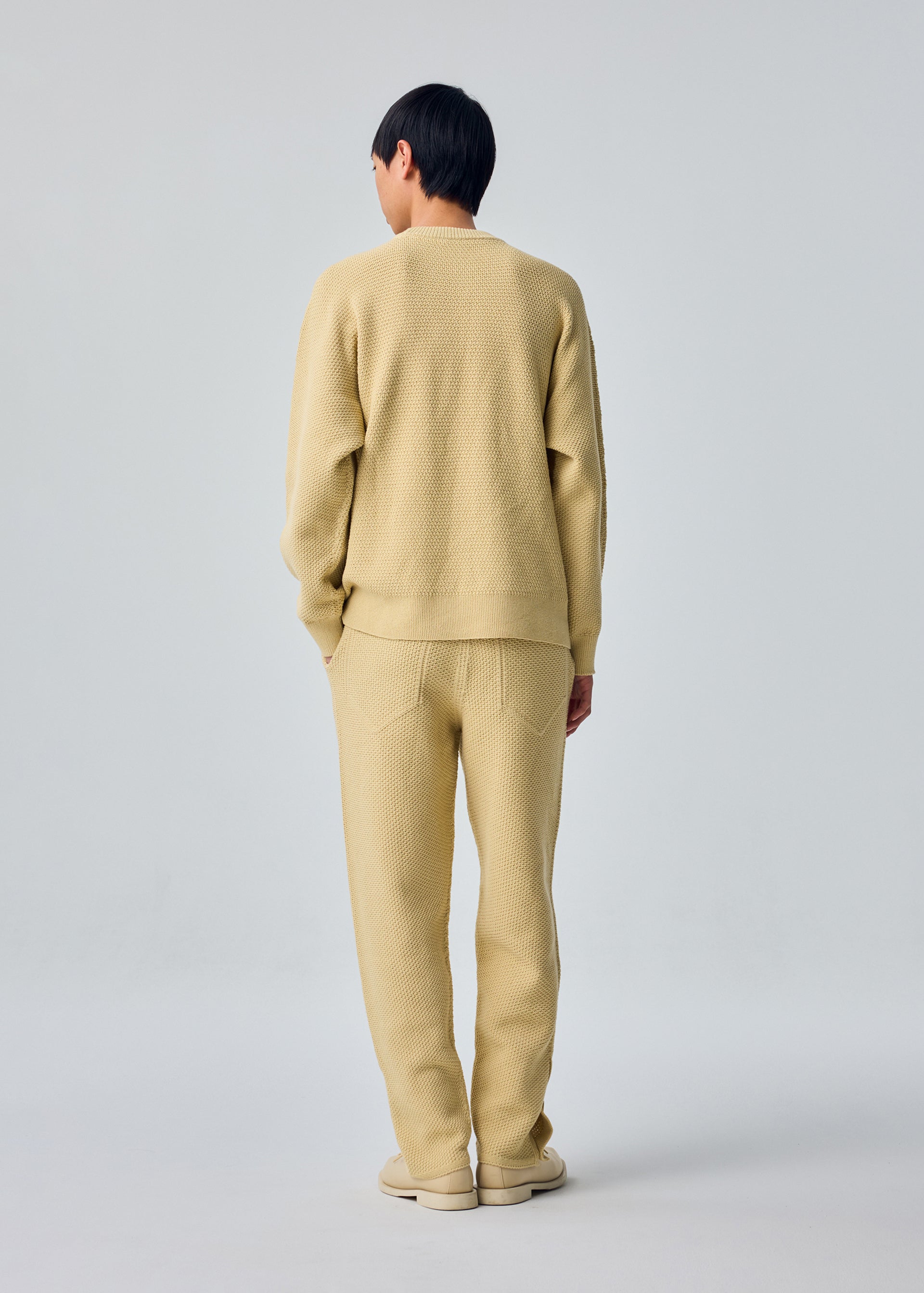 Issey Miyake Rustic Knit svetr černý kulatý výstřih