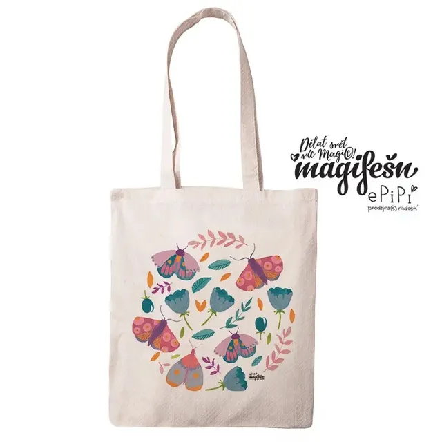 Magifešn Fair Trade MEDIUM taška Motýli recyklovaná