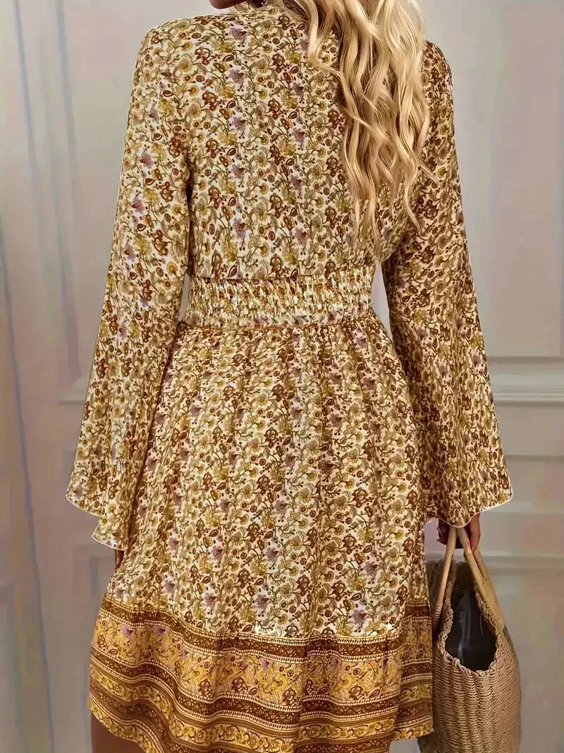 Norielle zavinovací minišaty boho světle hnědá L