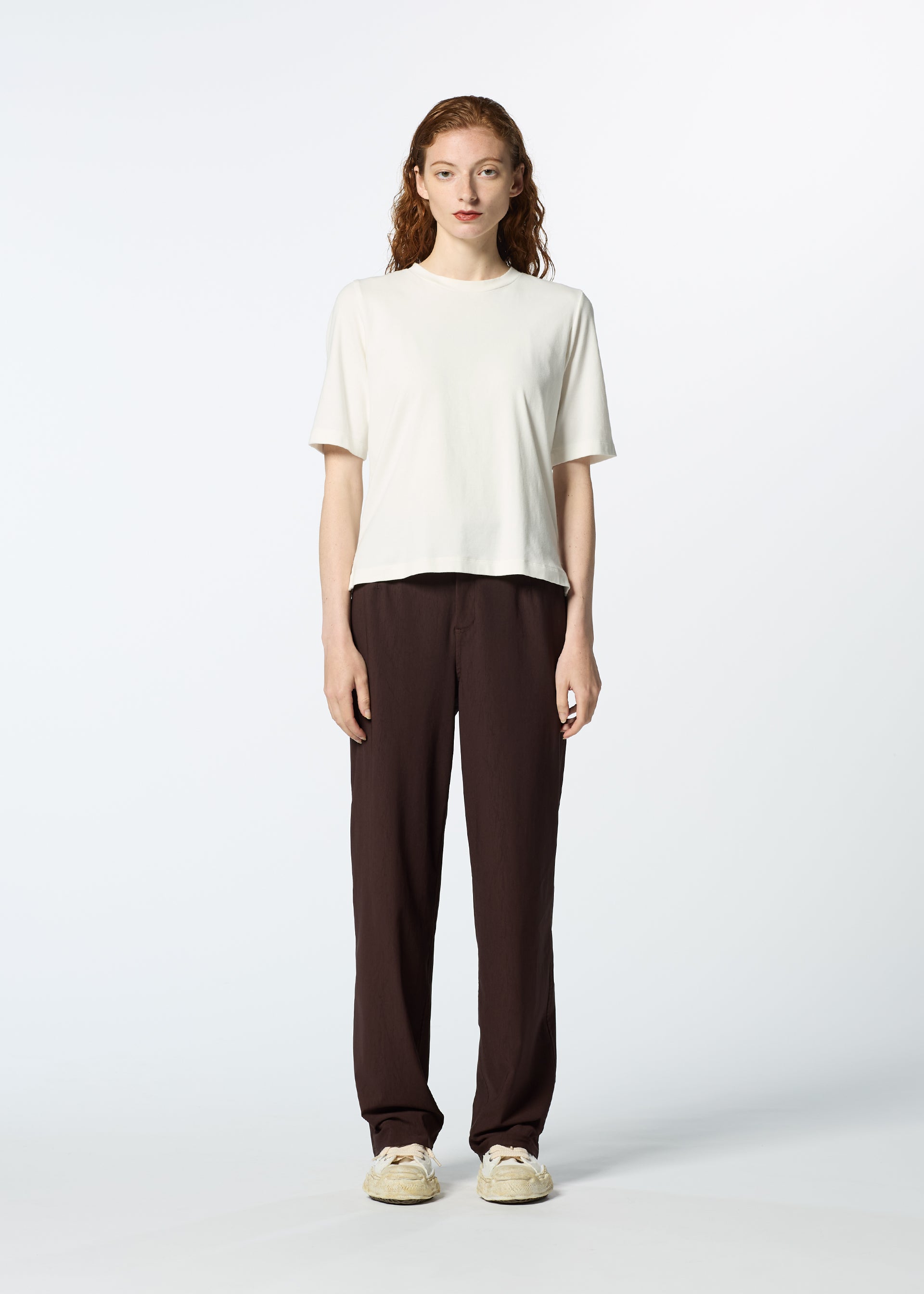 Issey Miyake HaaT CP Jersey Basic top bílý bavlna