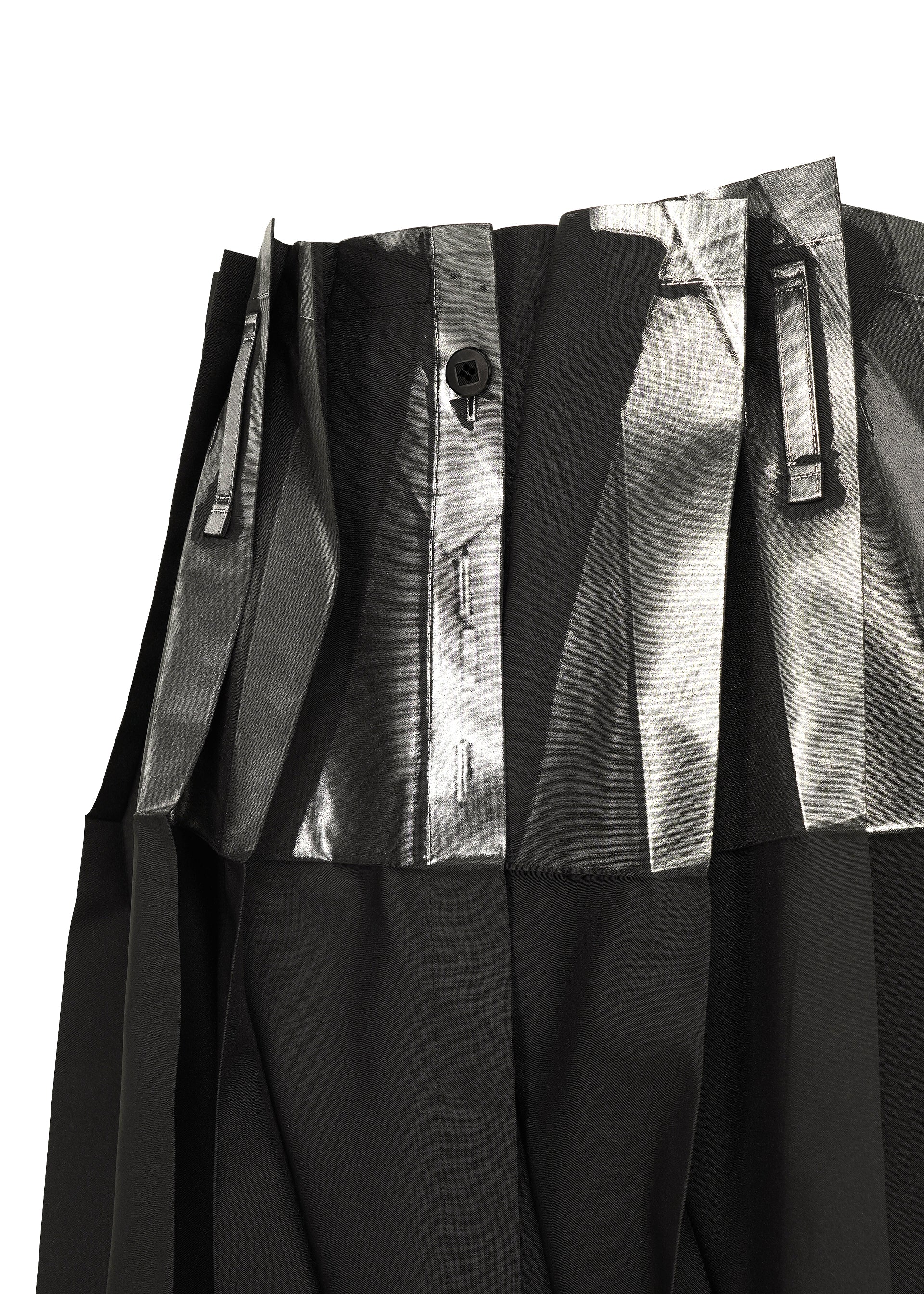 Issey Miyake 132 5. No.3-1 plisované kalhoty black silver