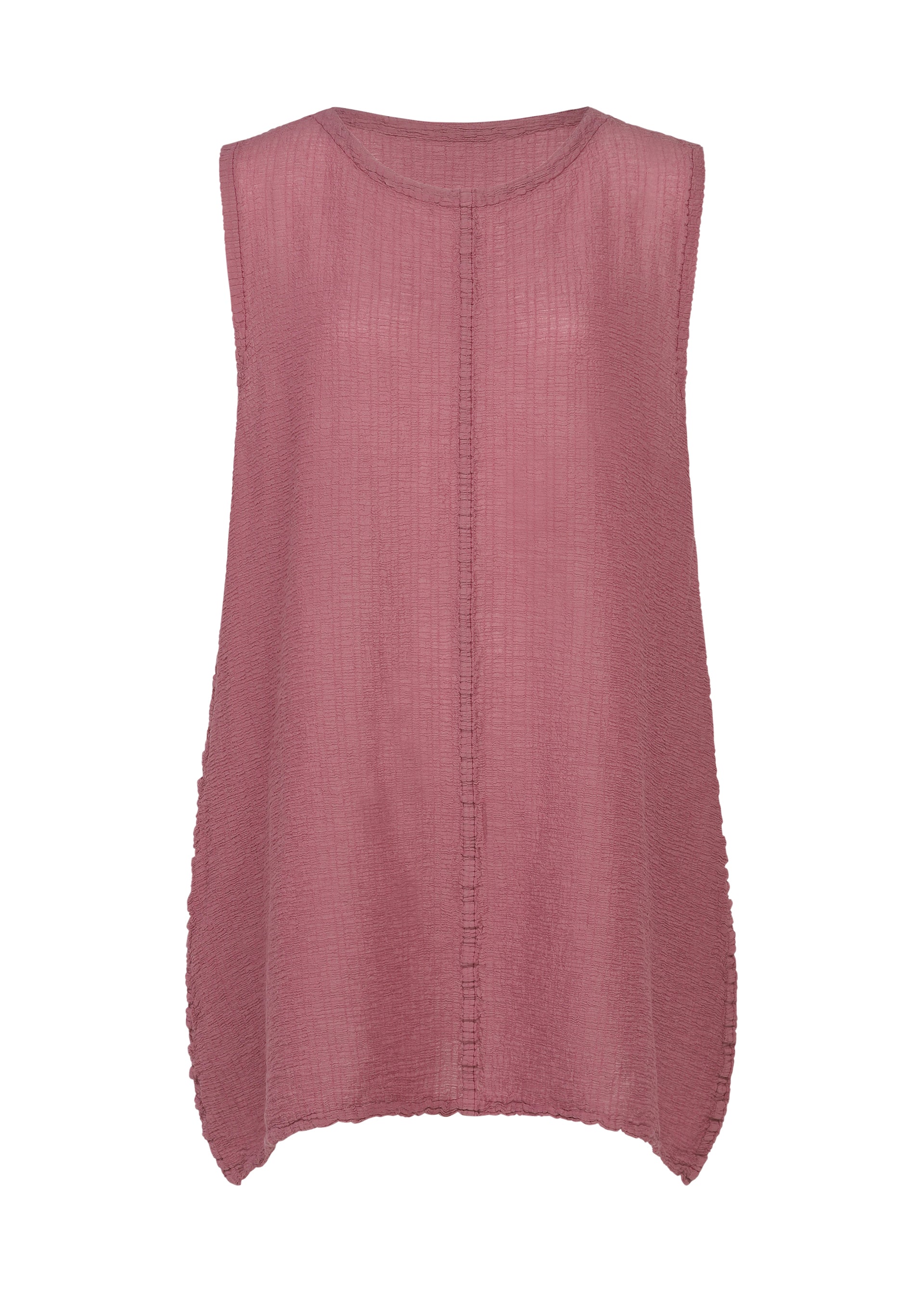 me Issey Miyake Polycotton Crepe tunika taupe bavlněná