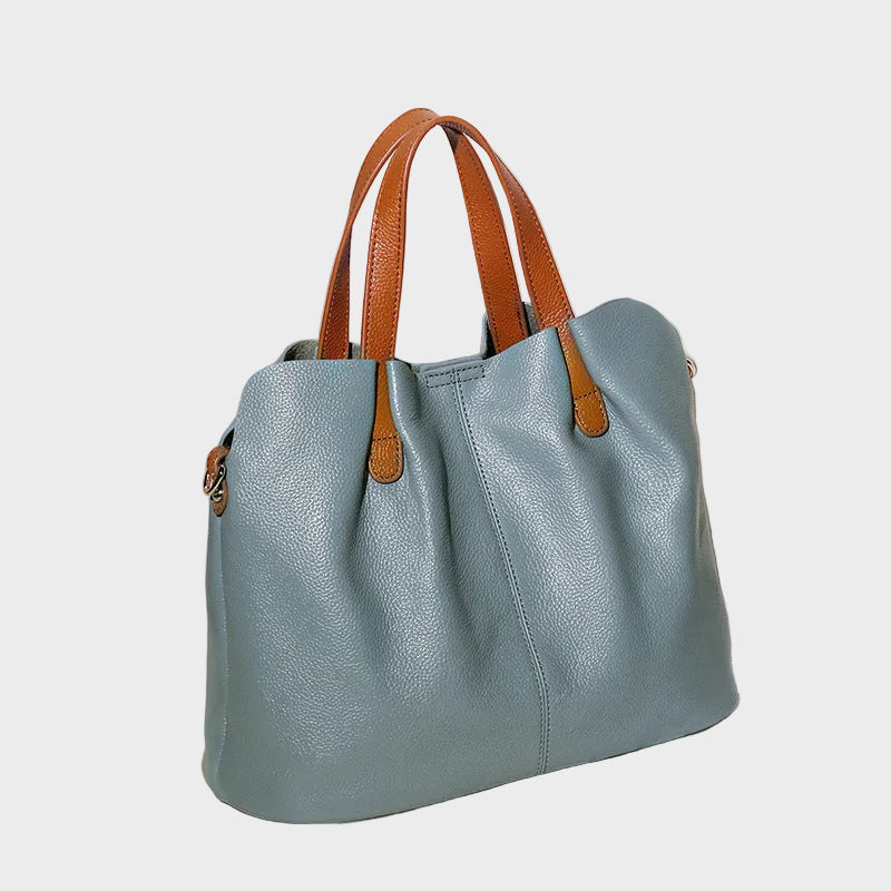 Norielle kožená kabelka šedá shopper