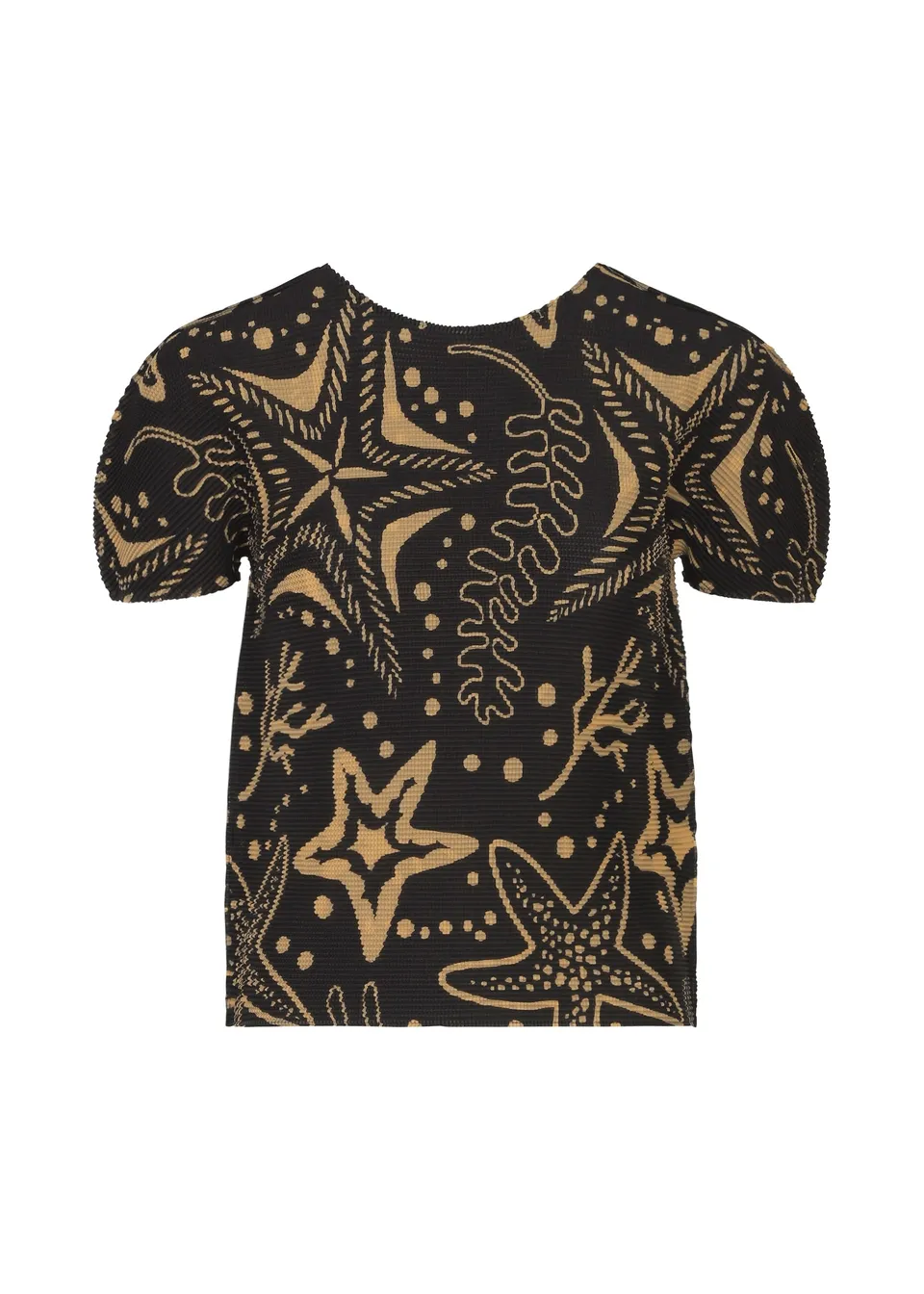 Issey Miyake me Starfish top černý plisovaný vzor