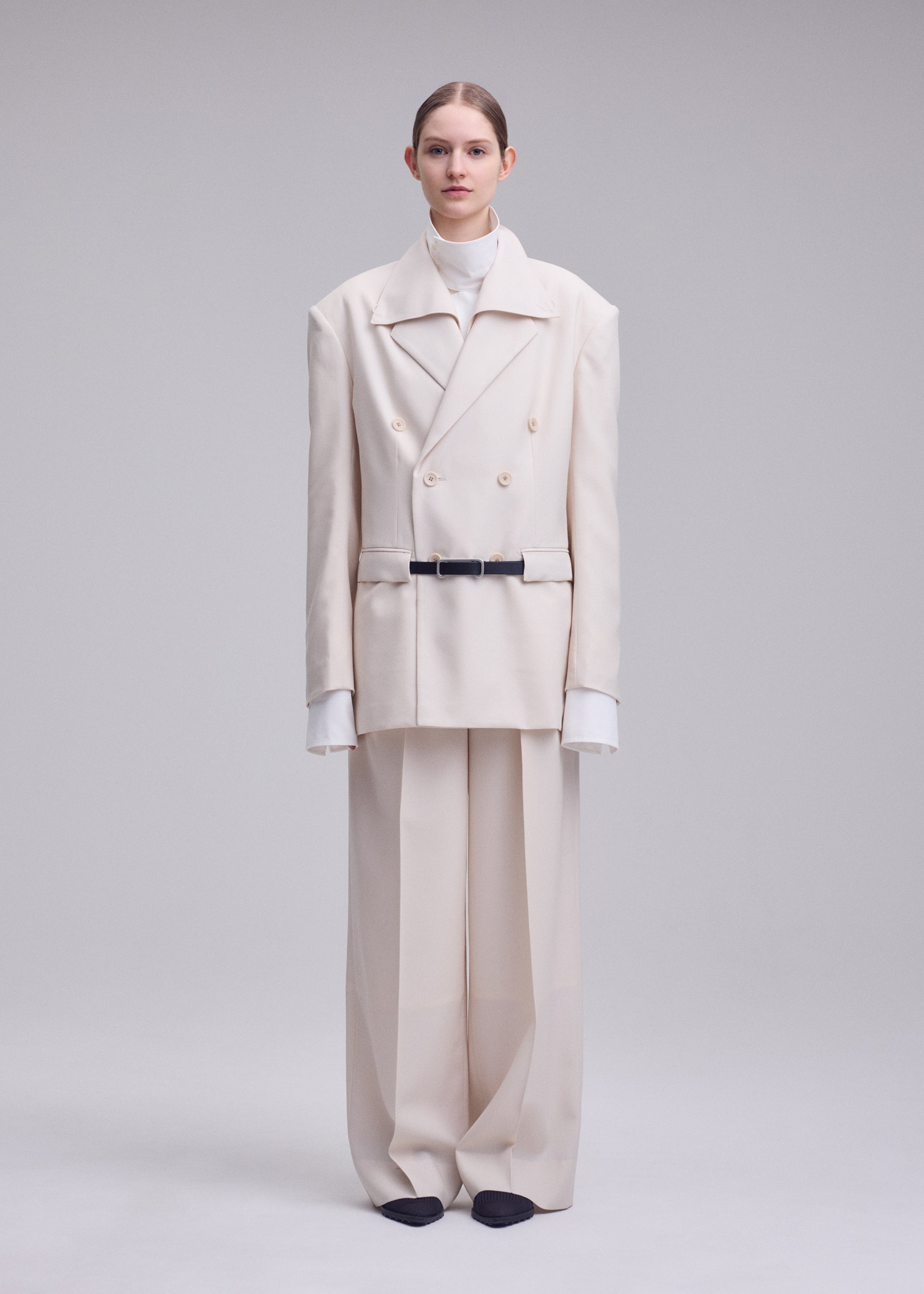 Issey Miyake Untitled kalhoty off-white široké