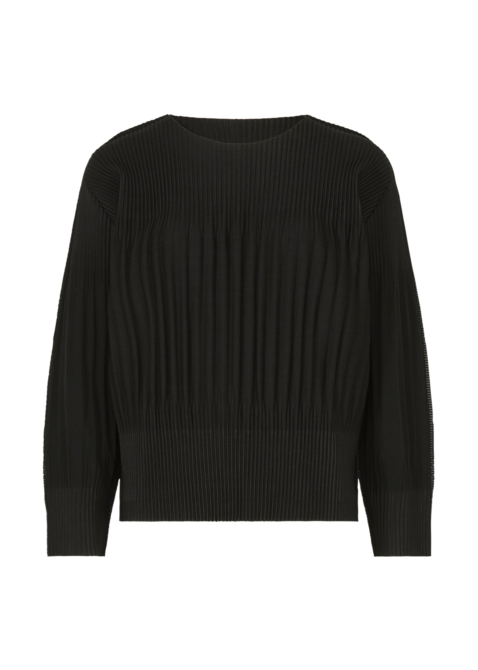 Issey Miyake Mix Fine Knit Pleats top Taupe dlouhý rukáv