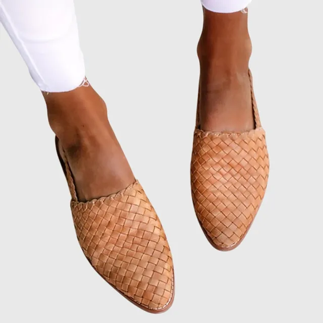 Norielle mules dámské světle hnědé pletené špičaté
